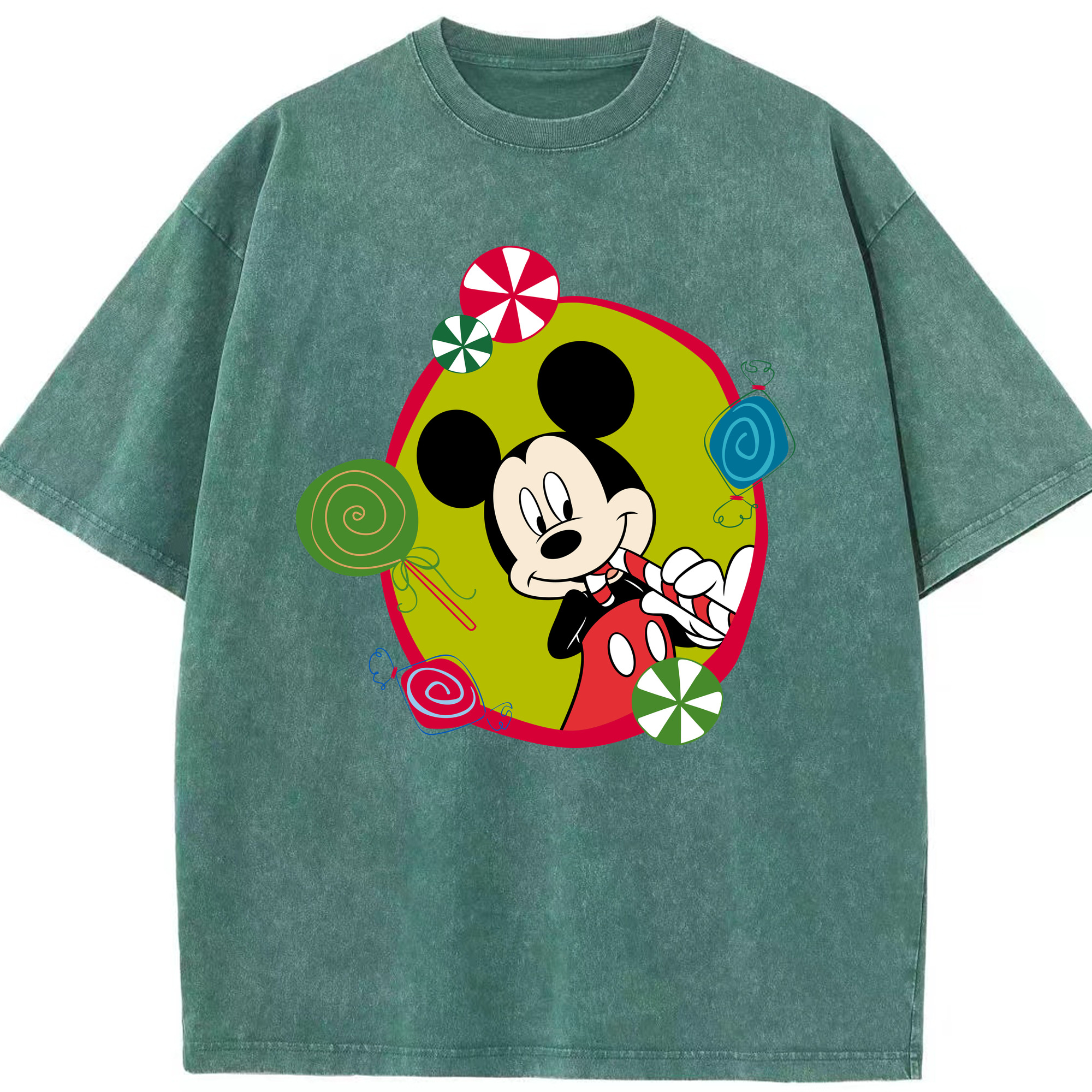 （画像用） ミッキーマウス Mickey Mouse 綿100% ヴィンテージ風 半袖Tシャツ（フロントプリント）
